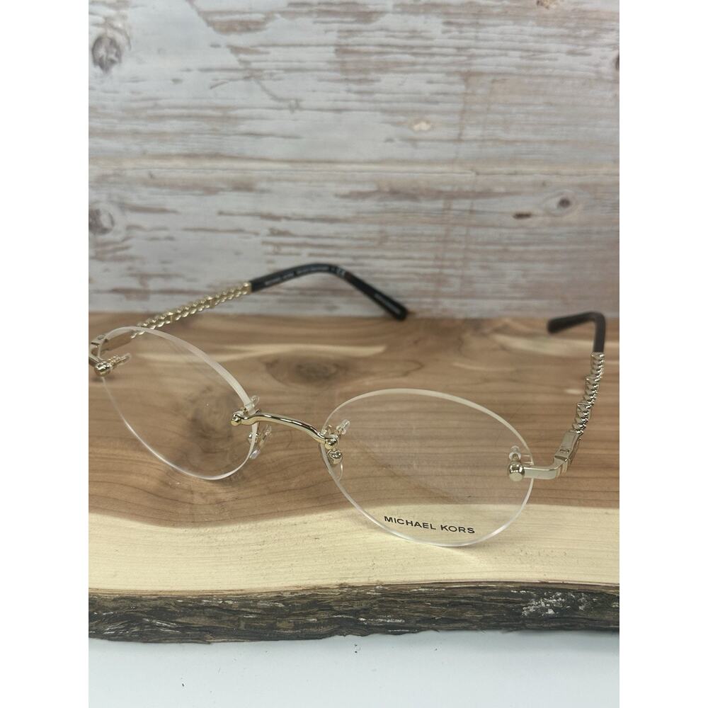 Michael Kors Gold Tone Eyeglasses Women MK3037 1014 52-18 - 140. New